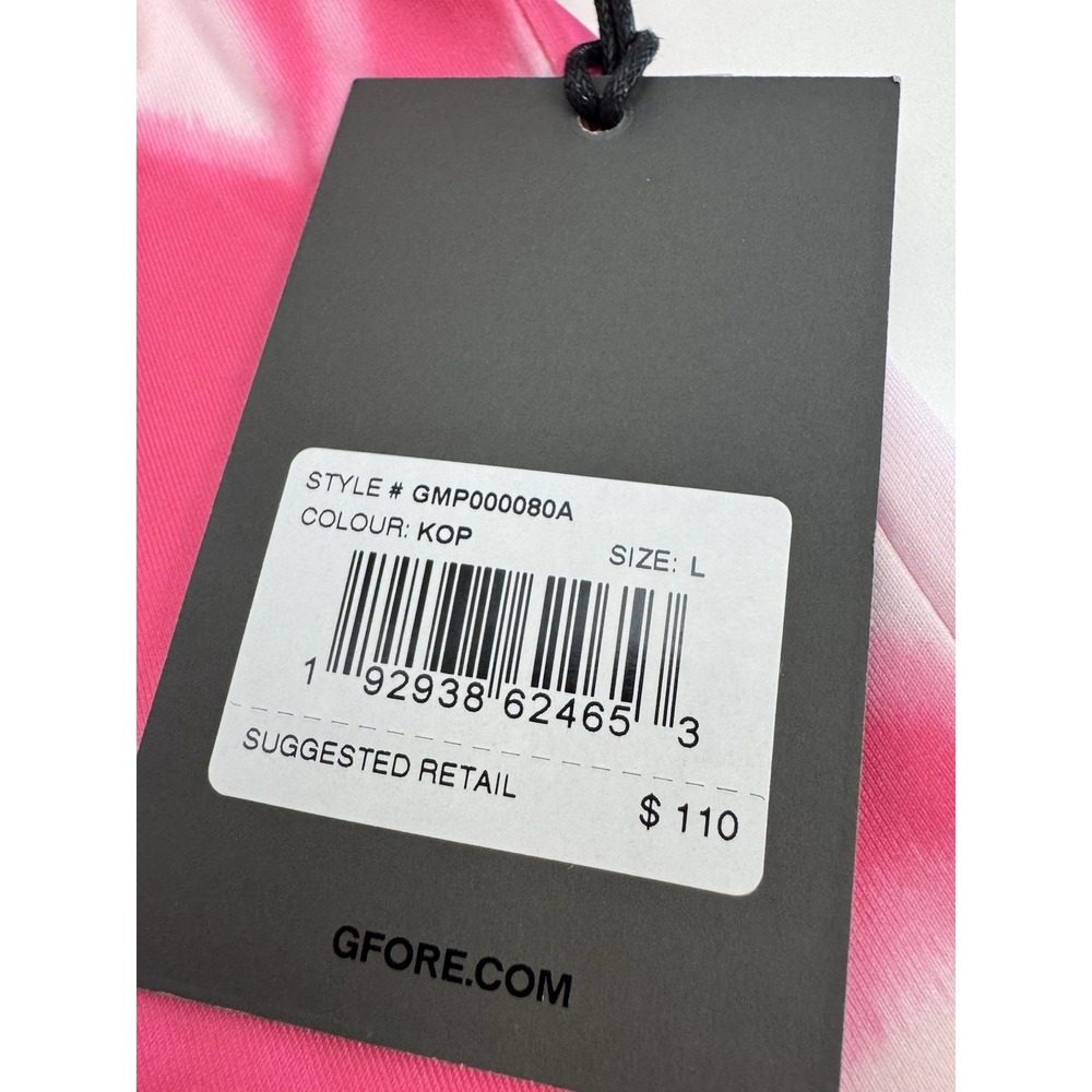 NWT G/Fore BLUR Floral Tech Knockout PINK Performance Golf Polo Shirt LARGE $110 - Picture 8 of 10